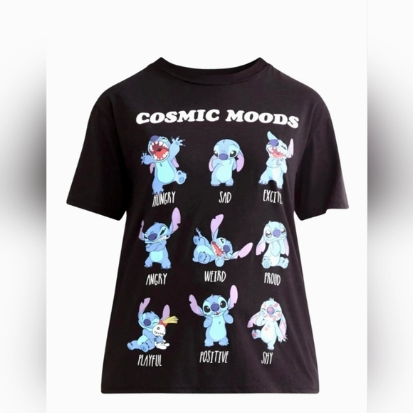 Disney Tops - Disney Stitch Cosmic Moods Graphic T-Shirt Sz XL 16/18 Nwt
